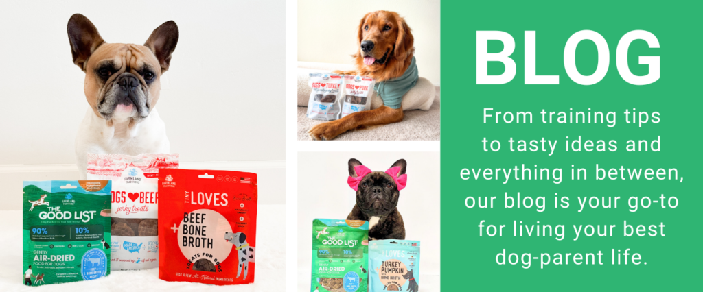 blog page header image featuring multiple dogs with farmland traditions food and treats