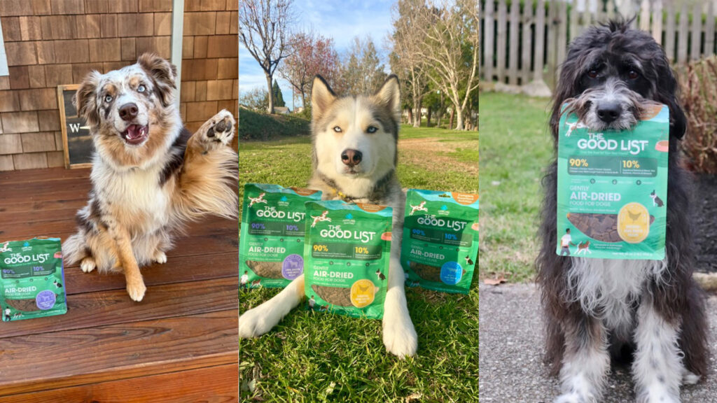 three dogs with The Good List