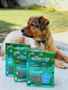 image of dog with all three recipes of the good list